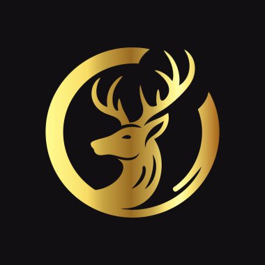 Görkemli Altın Geyik Simgesi İllüstrasyonu