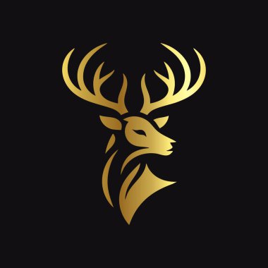 Altın Geyik Siluet Vektör Sanatı