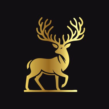 Siyah Üzerine En İyi Altın Geyik Grafiği