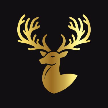 Parlak Altın Geyik Simgesi İzole Edildi