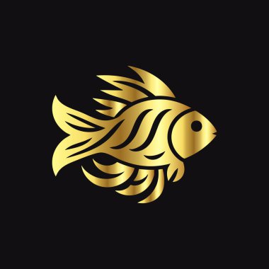 Koyu Arkaplanda Altın Balık Silueti