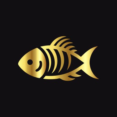 Zarif Altın Balık Sembol Vektörü