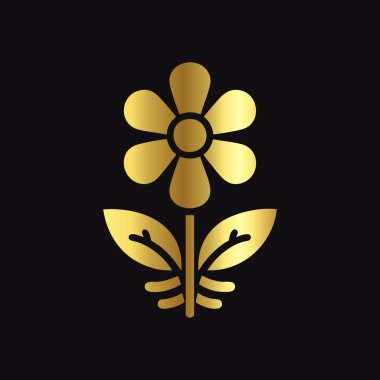 Altın Botanik Vektör İllüstrasyonu