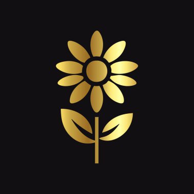 Koyu Arkaplan ile Altın Çiçek Simgesi