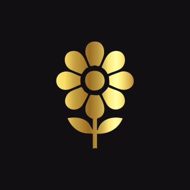 Zarif Altın Çiçek Siluet Vektörü