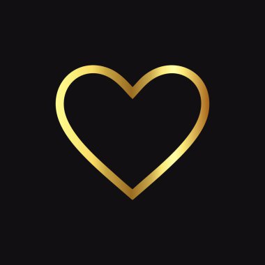Altın Kalp Şekil Vektörü Sanatı