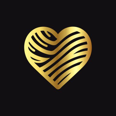Parlak Altın Kalp Vektör İllüstrasyonu