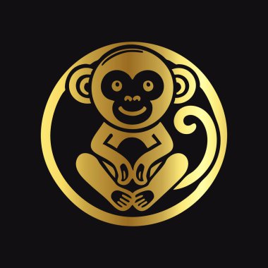 maymun altın logo tasarımı