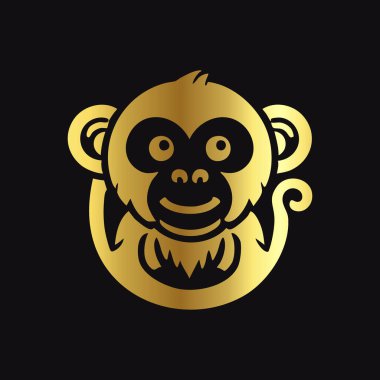 maymun kafası vektör logo şablonu