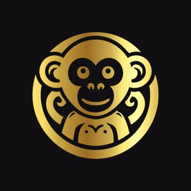 maymun altın gradyan vektör simgesi c