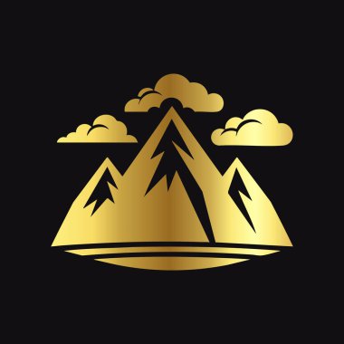Altın Tepe ve Dağ Simgesi Vektörü