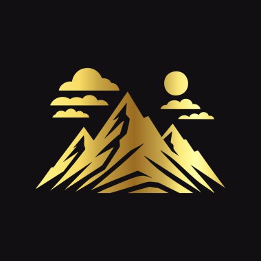 Modern Altın Dağ Silüeti Sanatı