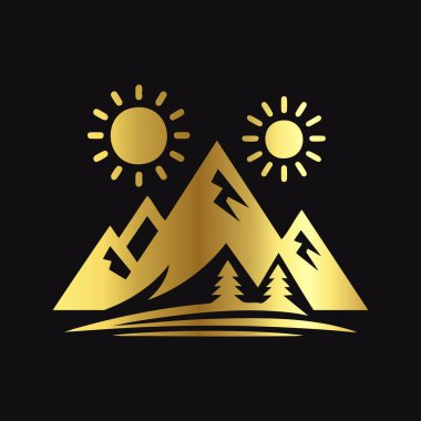 Altın Dağ Sembollü Siyah Arkaplan