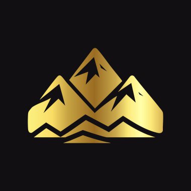 Siyah Arkaplanda Altın Dağ Vektörü Grafiği