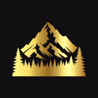 Zarif Altın Dağ Silüeti Tasarımı