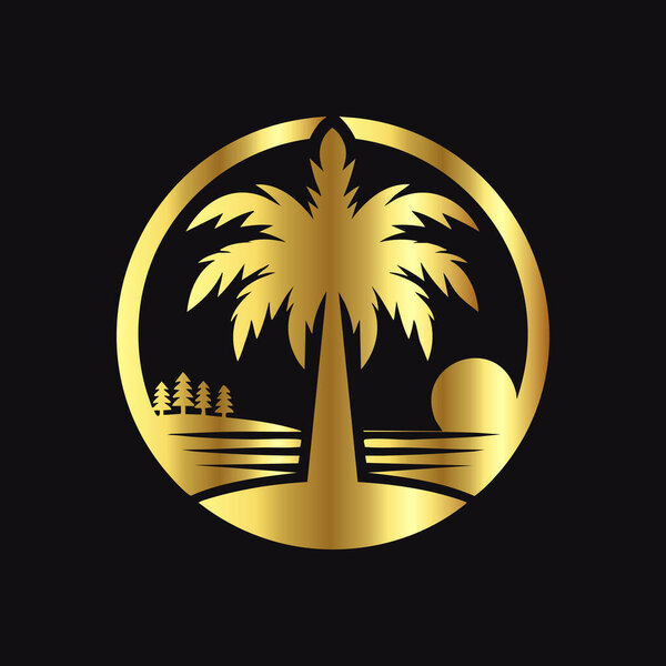 Векторное искусство золотой пальмовой ветви