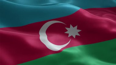 3D Animasyon Azerbaycan Ulusal Bayrağı Rüzgarda Kusursuzca Dalgalanıyor Vatansever, Politik ve Kültürel Projeler İçin Gerçekçi Hareket Grafiği