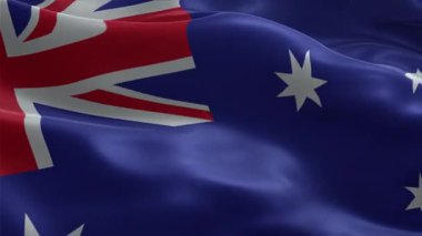 Avustralya Ulusal Bayrağının Gerçekçi 3D Animasyonu Rüzgarda Sarsıcı Yüksek Kaliteli Vatanseverlik, Eğitim ve Resmi Kullanım İçin Grafik Görüntüsü