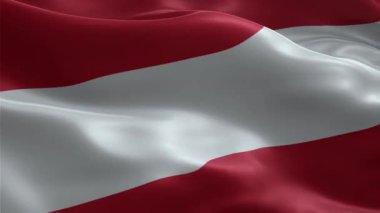 Avusturya Ulusal Bayrağının Gerçekçi 3D Animasyonu Rüzgarda Yüksek Kaliteli Vatansever, Politik ve Kültürel Projeler Hareketi Grafiği