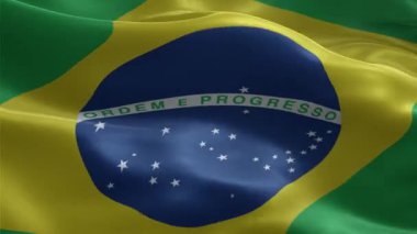 Brezilya ulusal bayrağı kumaş sallıyor. 3 Boyutlu Hazırlama