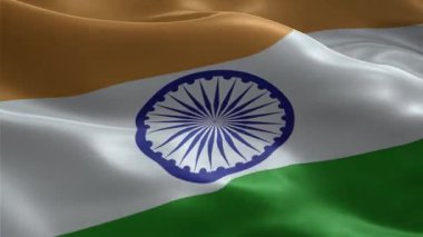 Hindistan Ulusal Bayrağının Gerçekçi 3D Animasyonu Rüzgarda Yumuşak Dalgalanıyor Kültürel, Vatansever ve Hint temalı Video Projeleri İçin İdeal