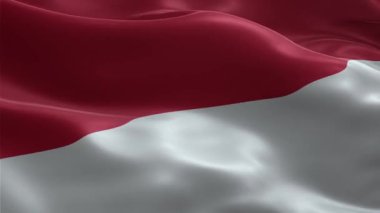 Endonezya Ulusal Bayrağının Yüksek Kaliteli Animasyonu Rüzgarda Zarifçe Dalgalanıyor Vatansever, Kültürel ve Güneydoğu Asya Temalı Videolar İçin Mükemmel