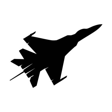 Askeri savaş jeti simgesi, düz tasarım