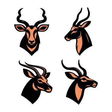 Antilop İllüstrasyonu Beyaz Arkaplanda Vahşi Hayvan Vektörü