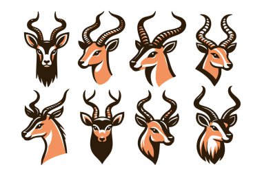 Antilop İllüstrasyonu Beyaz Arkaplanda Vahşi Hayvan Vektörü