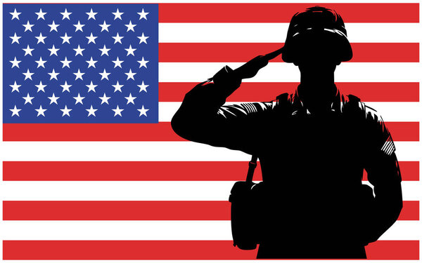 Вектор приветствия американского солдата