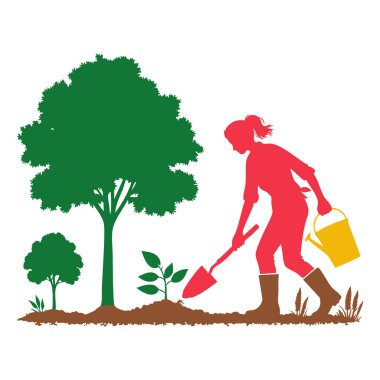 Ağaç Diken Kişinin Silueti Arkadaş Canlısı Tasarım