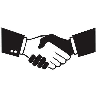 Beyaz Arkaplanda Tokalaşan İşadamı Silueti