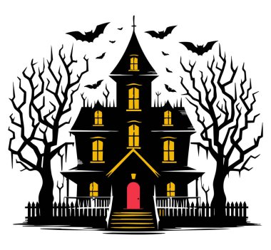 Perili Ev Resimleri Siluet Vektör Sanatı