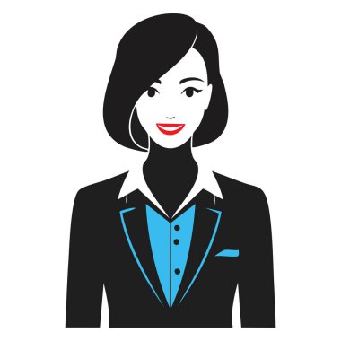 Takım Elbise Silueti İş Lideri Siyah ve Beyaz