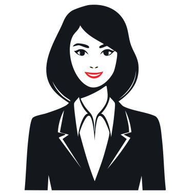 Takım Elbise Silueti İş Lideri Siyah ve Beyaz