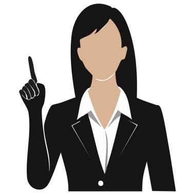 Beyaz Arkaplan 'da Lider Parmak Silueti Gösteriyor Siyasi Lider Siyah ve Beyaz Silueti Gösteriyor