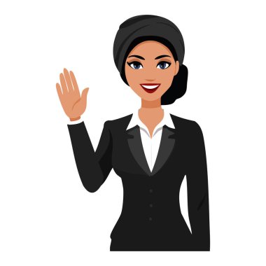 Beyaz Arkaplanda El Sallayan Lider Silueti