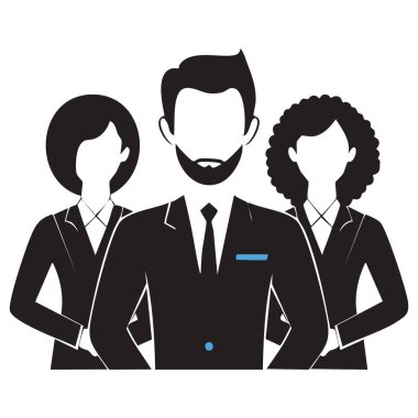 Liderler Takımı Beyaz Arkaplanda Siluet