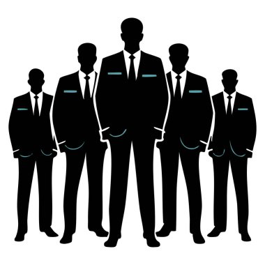 Liderler Takımı Beyaz Arkaplanda Siluet