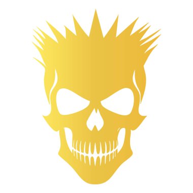 beyaz arkaplanda kafatası simgesi