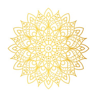 Beyaz Arkaplanda Lüks Altın Mandala Vektör Tasarımı