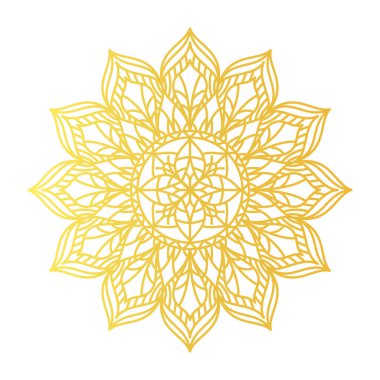 Beyaz Arkaplanda Lüks Altın Mandala Vektör Tasarımı