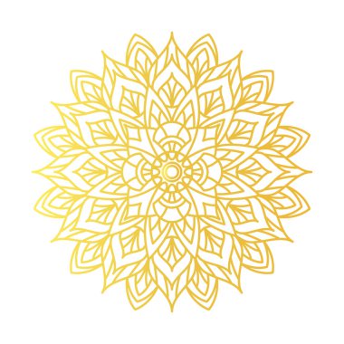 Beyaz Arkaplanda Lüks Altın Mandala Vektör Tasarımı