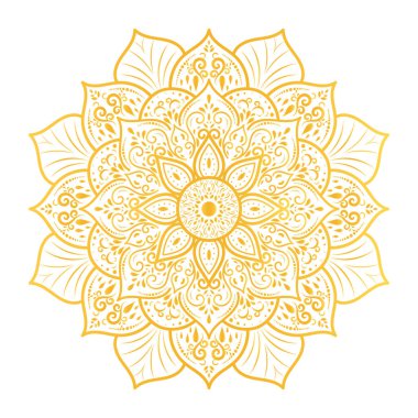 Beyaz Arkaplanda Lüks Altın Mandala Vektör Tasarımı