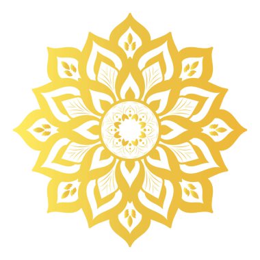 Beyaz Arkaplanda Lüks Altın Mandala Vektör Tasarımı