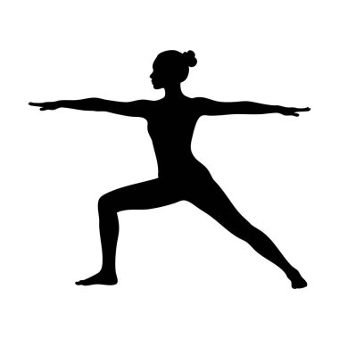 Yoga yapan bir kadın silueti.
