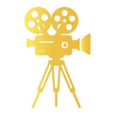 Üçayak üzerinde altın siluet film kamerası