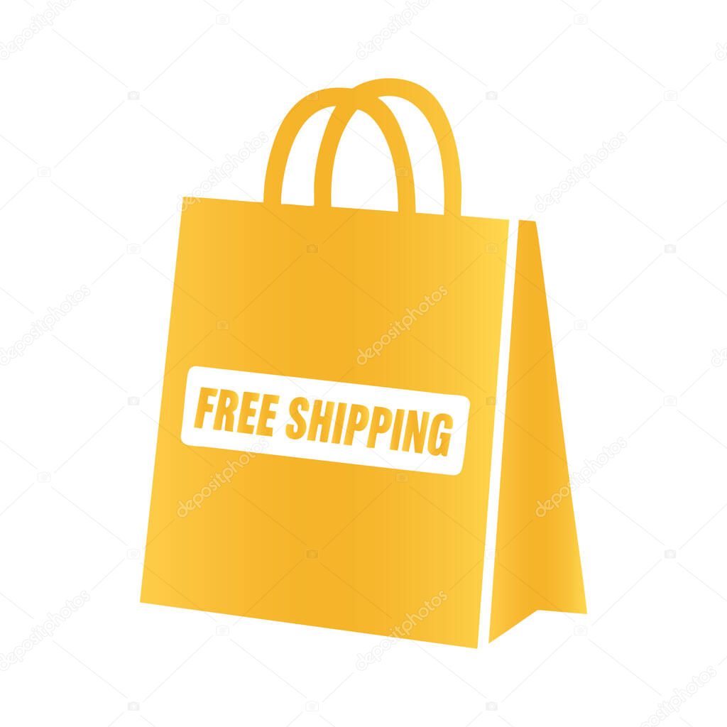 Golden Silhouette Fast Food Bag with Free Shipping Label