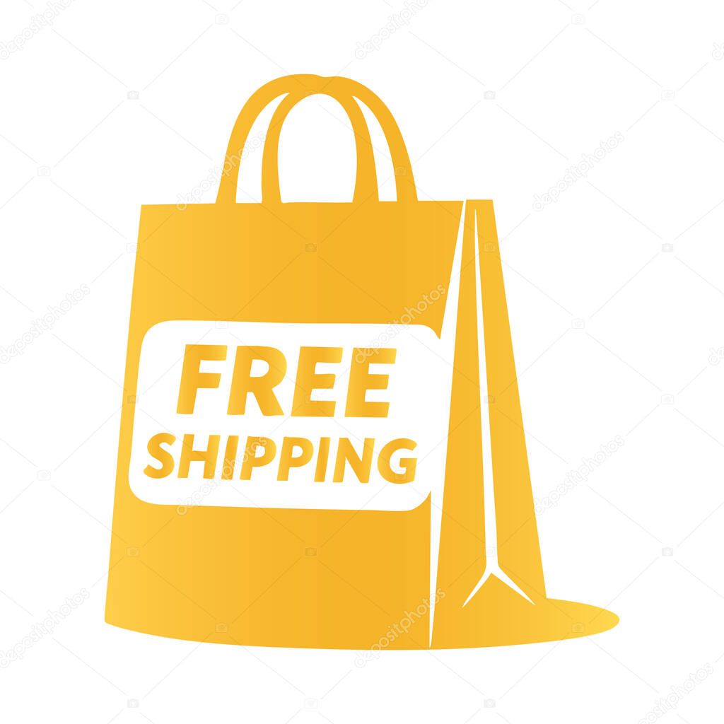 Golden Silhouette Fast Food Bag with Free Shipping Label