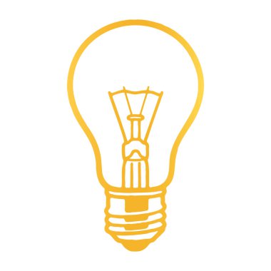 Ampul Fikri Sembol Vektörünün Altın Silüeti